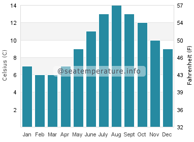 Water temperature in Beadnell