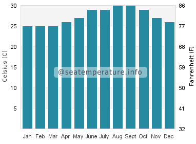 Water temperature in Coco Plum Beach