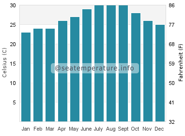 Water temperature in Palmetto Bay
