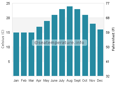 Water temperature in Playa de Rompeculos