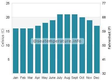 Water temperature in Praia de Faro