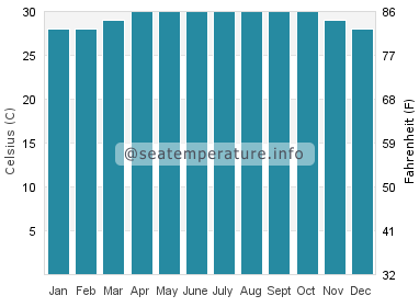 Water temperature in Redang