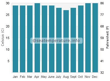 Water temperature in Wetar Island