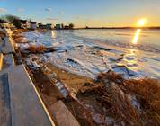 Following the early cold wave hitting the U.S.,  ice began to form on parts of Norwalk CT Harbo