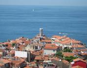 Piran's old town from above