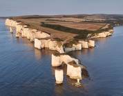 Aerial perspective of Old Harry Rocks