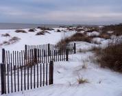 Snow on the beach at Oak Island, NC...a rare sight.