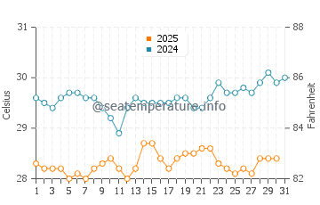 Temperatura vode u Anse Lazio u siječnju