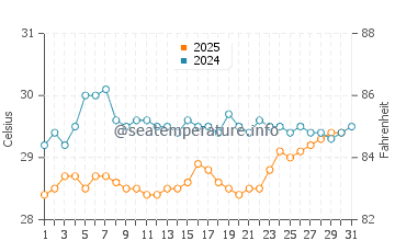 Temperatura del agua en Antalaha en enero