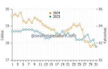 Apo Reef water temp chart in January