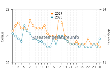 Wassertemperatur Bacong im Januar
