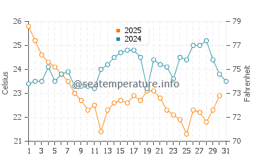 Wassertemperatur Big Pine Key im Januar