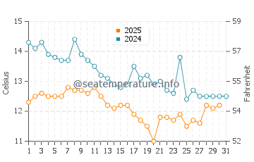 Wassertemperatur Bijeca im Januar