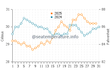 Bowen water temp chart in January