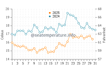 Wassertemperatur Breaker Bay im Januar