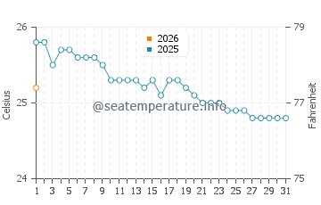 Temperatura vode u Brennecke's Beach u siječnju