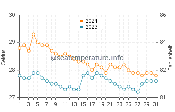 Temperatura del agua en Buenavista en enero