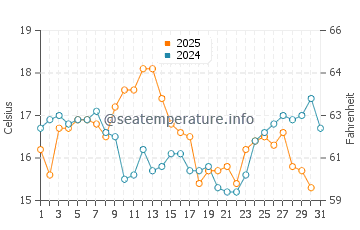 Temperature dell'acqua a Caleta Horcon a gennaio