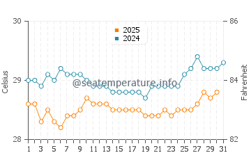 Temperature dell'acqua a Camocim a gennaio