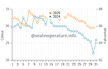 Cape York water temp chart in January