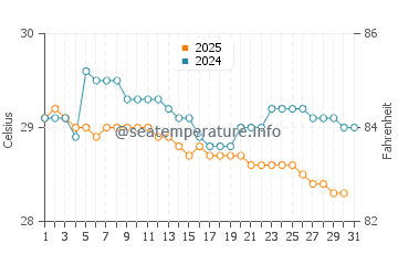 Temperatura vode u Carita u siječnju
