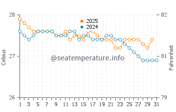 Wassertemperatur Central Aguirre im Januar
