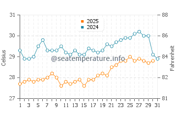 Temperature dell'acqua a Chacarita a gennaio