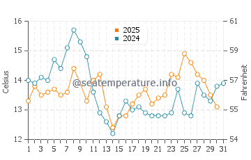Temperature dell'acqua a Valdivia a gennaio