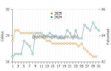 Temperatura vode u Cikiruh Wetan u siječnju