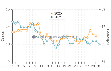 Wassertemperatur Cinquale im Januar