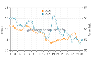 Wassertemperatur Cizici im Januar