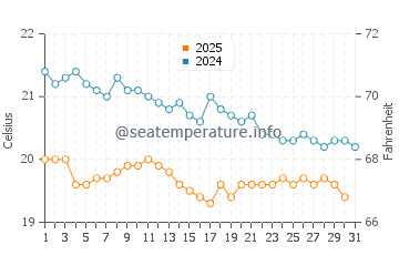 Costa Calma water temp chart in January