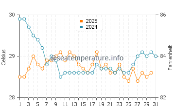 Temperature dell'acqua a Dar es Salaam a gennaio