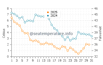 Wassertemperatur Deale im Januar