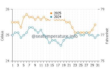 Wassertemperatur Diamond Head im Januar