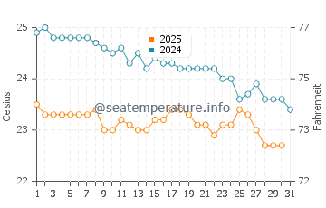 Temperatura del agua en Arrecife de Elphinstone en enero