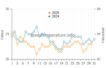 Temperatura vode u Eydhafushi u siječnju
