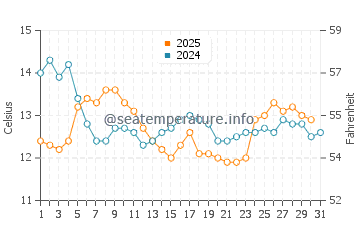 Wassertemperatur Bayonne im Januar