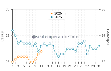 Wassertemperatur Fulidhoo im Januar