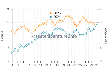 Gunnamatta Beach water temp chart in January