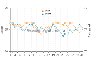 Wassertemperatur Hilo im Januar