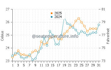 Temperature dell'acqua a Ibiraquera a gennaio