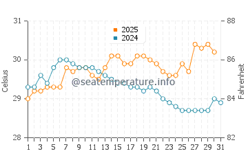 Jayapura water temp chart in January