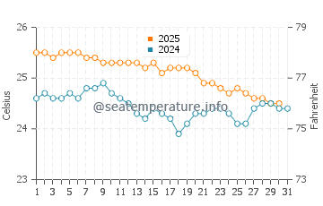 Wassertemperatur Kapa'a im Januar