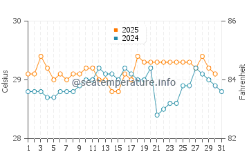 Temperatura vode u Karangjaladri u siječnju