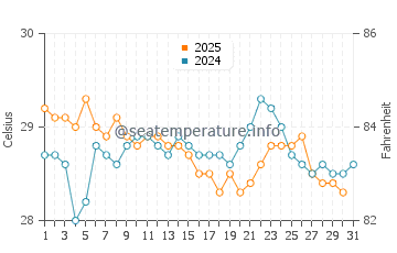 Wassertemperatur Kata Noi im Januar