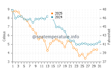 Wassertemperatur Manasquan im Januar