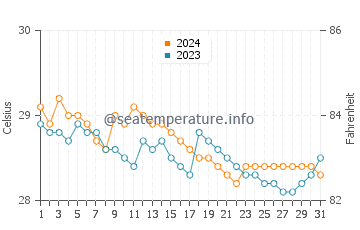 Temperatura vode u Mangili u siječnju