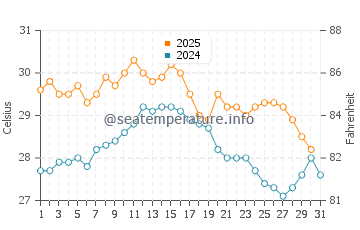 Wassertemperatur Maxixe im Januar