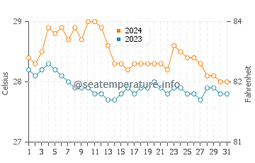 Wassertemperatur Maypangdan im Januar
